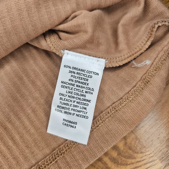 NWT Open Edit by Nordstrom Ribbed Knit Organic Cotton Ribbed Tank in Tan Mocha L - Picture 6 of 7